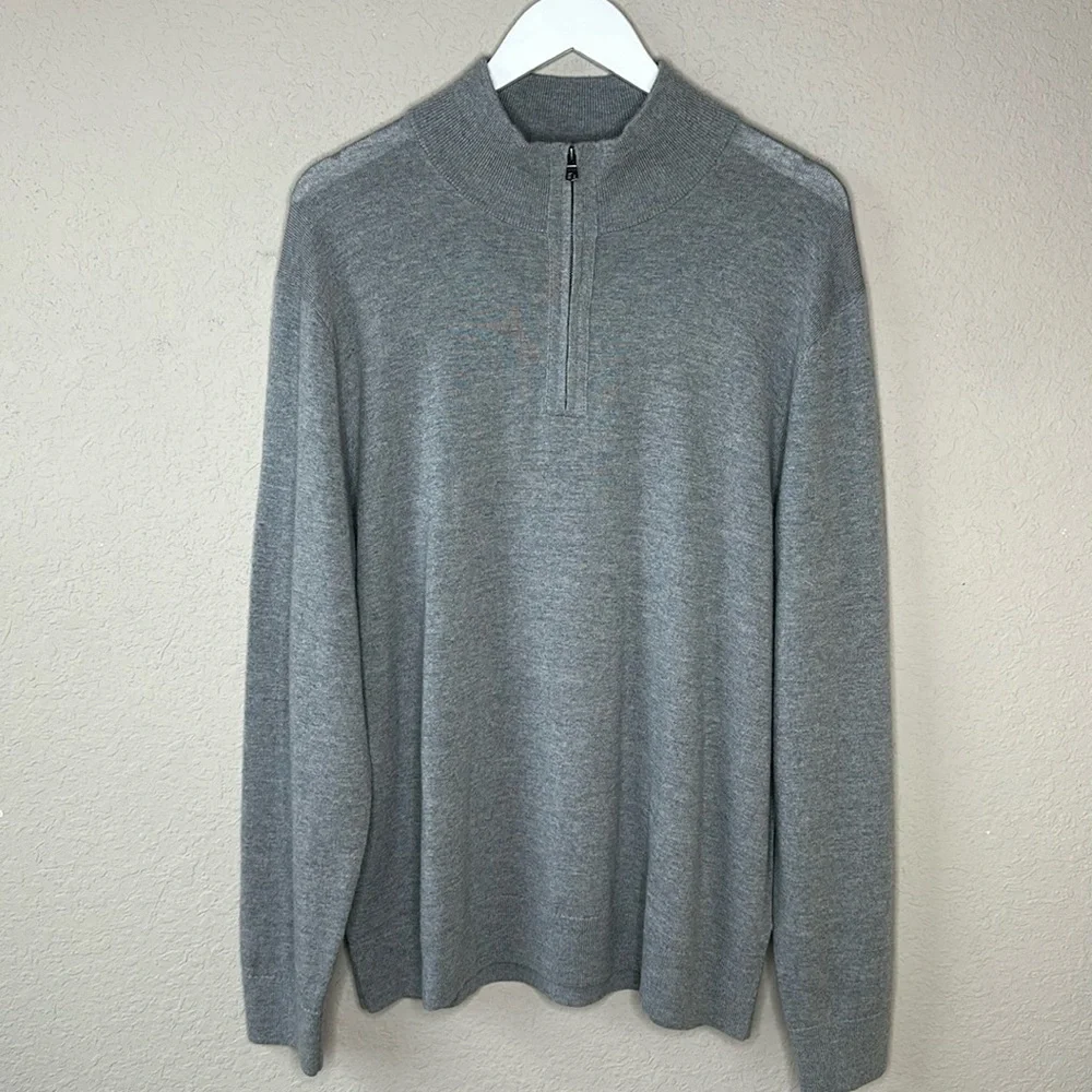 Banana Republic 100% Italian Merino Wool by‎ Baruffa Quarter Zip Sweater Size XL